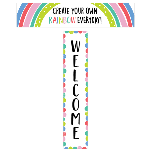 Creative Teaching Press Rainbow Doodles Welcome Banner, Double-Sided 10439